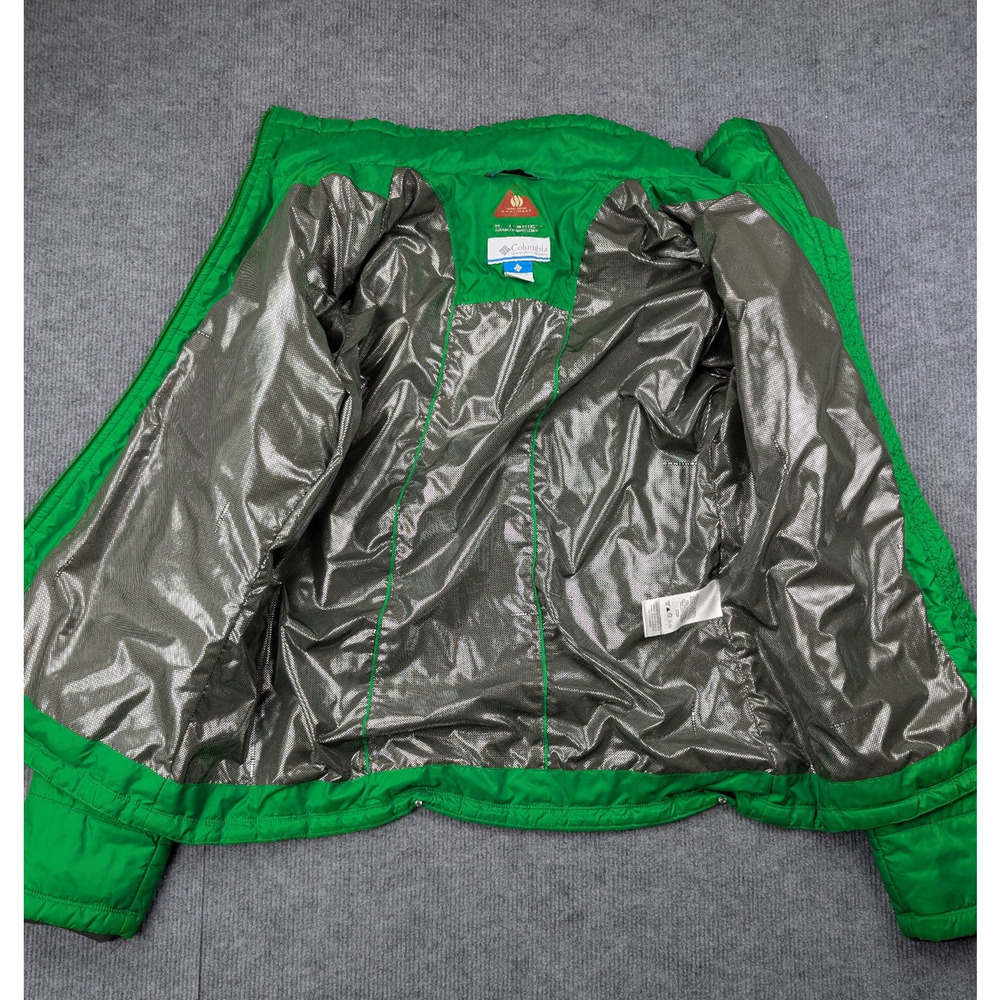 Columbia Omni Heat Puffer Jacket Womens Large Kelly Green Outdoor Utility Hike - Picture 6 of 8